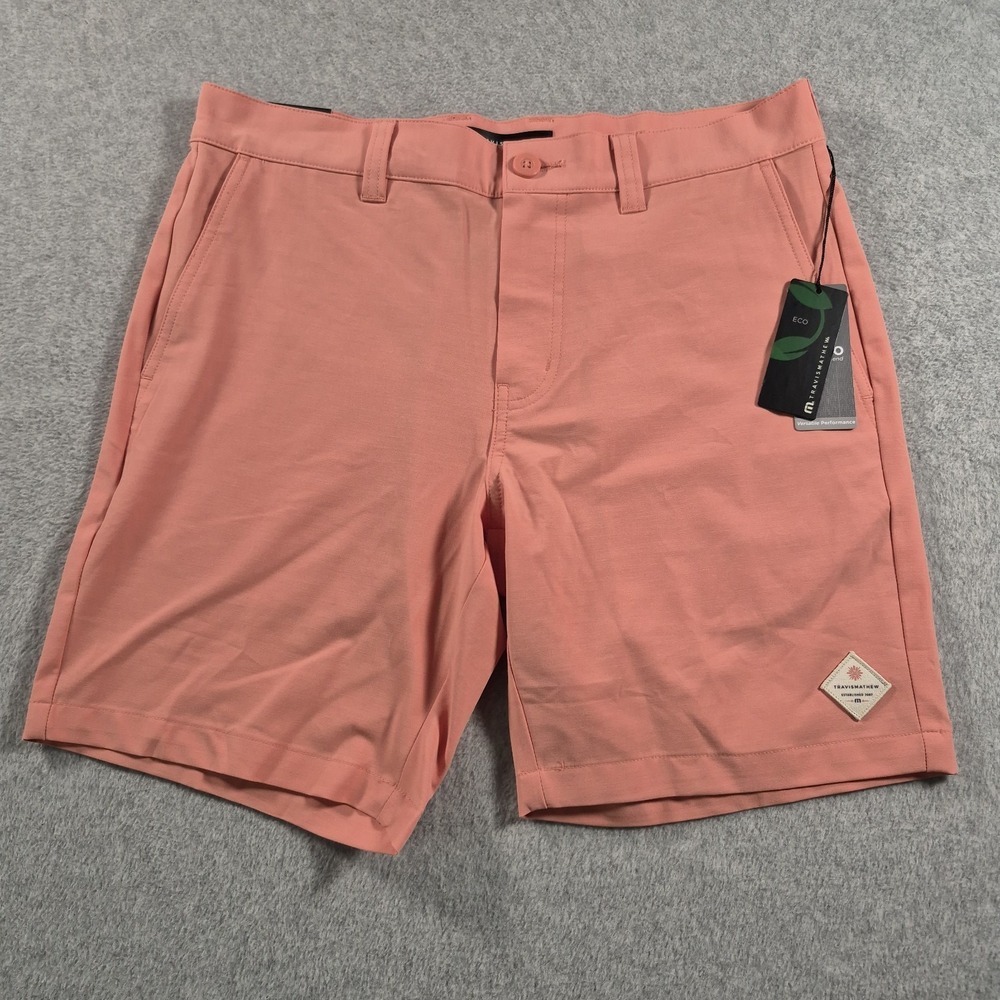 NWT Travis Mathew Tech Chino Golf Shorts 8" Mens‎ 32 Terra Cotta Performance